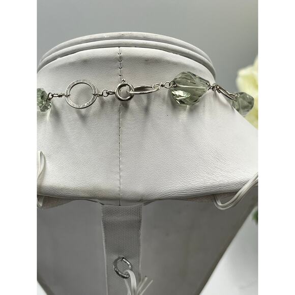 Vintage 925 Sterling Silver Natural Aquamarine Necklace 18" 41g March Birthstone - Picture 5 of 10